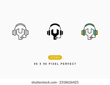 Technical Support Icon. Customer Call Center Symbol Stock Illustration. Vector Line Icons For UI Web Design And Presentation