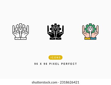 Technical Support Icon. Customer Help Service Symbol Stock Illustration. Vector Line Icons For UI Web Design And Presentation