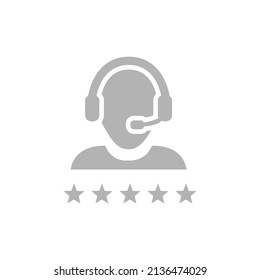 technical support icon, employee evaluation concept, vector illustration