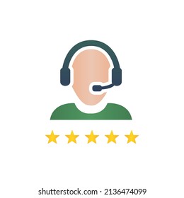 Symbol für technische Unterstützung, Personalbewertungskonzept, Vektorgrafik