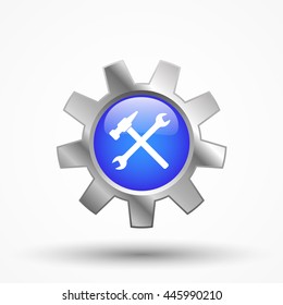 Technical support icon, gear logo
