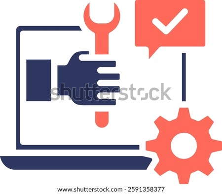Technical Support Icon Glyph Color Vector Illustration