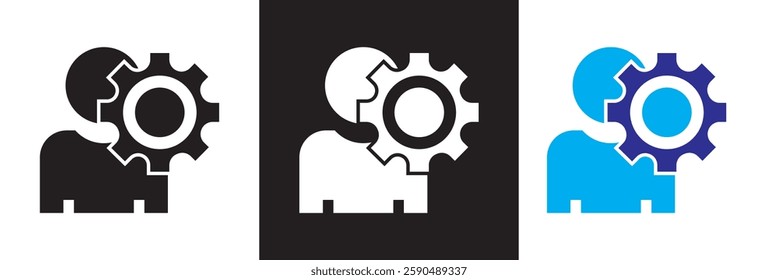 Technical support icon . Icons related to technical, setup,  business. Isolated on white and black background. Vector illustration. EPS 10  