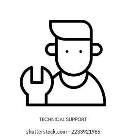 icono de asistencia técnica. Diseño De Estilo De Arte De Línea Aislado En Fondo Blanco