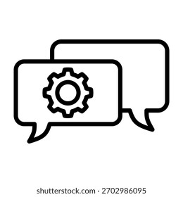 Ilustração de vetor de design de linha de ícone de suporte técnico