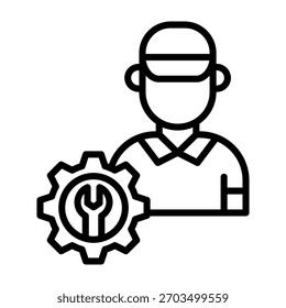 Ilustração de vetor de estilo de linha de ícone de suporte técnico