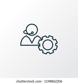 Technical support icon line symbol. Premium quality isolated operator element in trendy style.