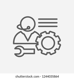 Technical support icon line symbol. Isolated vector illustration of  icon sign concept for your web site mobile app logo UI design. - Shutterstock ID 1244035864