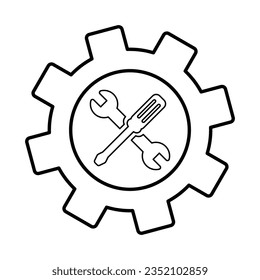 Technical Support Icon In Outline Style