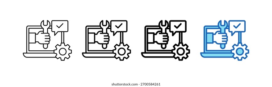 Ícone de suporte técnico estilo de contorno Ilustração de vetor