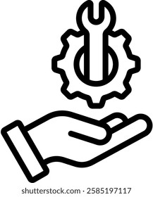 Technical Support Icon Outline Vector Illustration