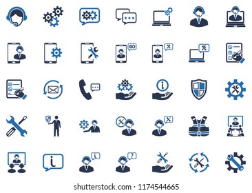  Technical Support Icon Set 1 (Blue )