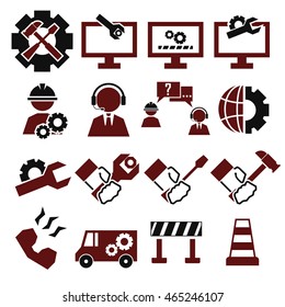 technical support icon set