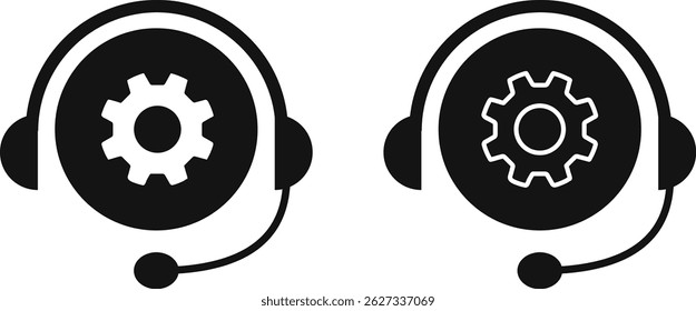 technical support icon set. Headset icons. collection of headphone icons. customer service. settings symbol