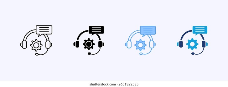 Technical Support Icon Set Multiple Style Collection