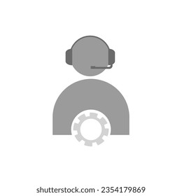 Technical support icon. Tools, operator, smartphone. Digital gadgets concept. Can be used for topics like online help, call center, customer service, Call center, online customer support, Contact Us