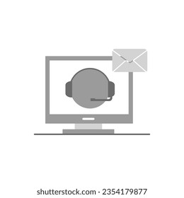 Technical support icon. Tools, operator, smartphone. Digital gadgets concept. Can be used for topics like online help, call center, customer service, Call center, online customer support, Contact Us