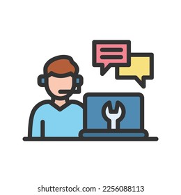Technical Support Icon vector image. Suitable for mobile apps, web apps and print media.