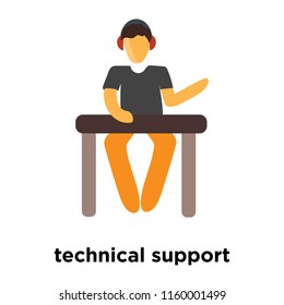technical support icon vector isolated on white background, technical support transparent sign , standing human or people cartoon character illustration