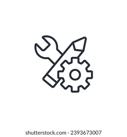 technical support icon. vector.Editable stroke.linear style sign for use web design,logo.Symbol illustration.