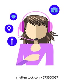 technical support  and icons and  over white color background