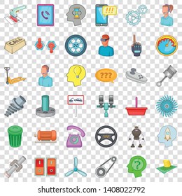 Technical support icons set. Cartoon style of 36 technical support vector icons for web for any design