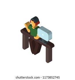technical support isometric left top view 3D icon