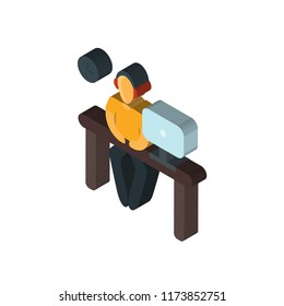 technical support isometric left top view 3D icon