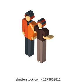 technical support isometric left top view 3D icon