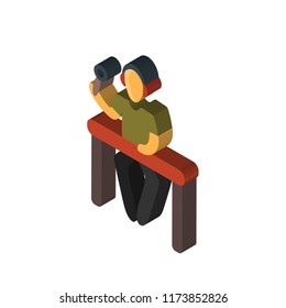 technical support isometric left top view 3D icon