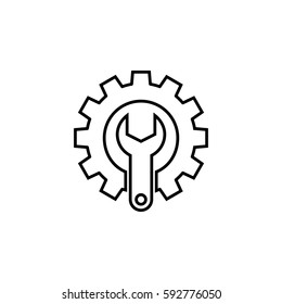 Technical support line icon, seo & development, repair service, a linear pattern on a white background, eps 10.