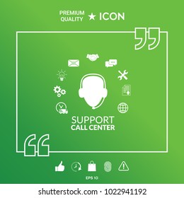 Technical support operator flat icon.