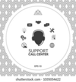 Technical support operator flat icon.