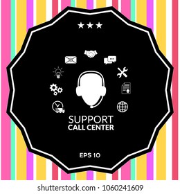 Technical support operator flat icon.