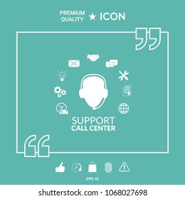 Technical support operator flat icon.