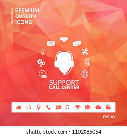 Technical support operator flat icon.