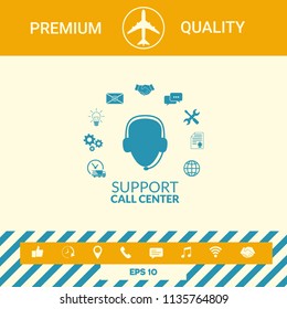 Technical support operator flat icon.