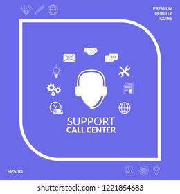 Technical support operator flat icon. Graphic elements for your design
