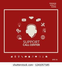 Technical support operator flat icon. Graphic elements for your design