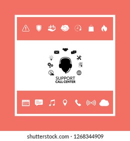 Technical support operator flat icon. Graphic elements for your design
