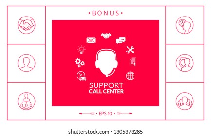 Technical support operator flat icon. Graphic elements for your design