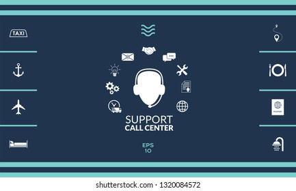 Technical support operator flat icon. Graphic elements for your design