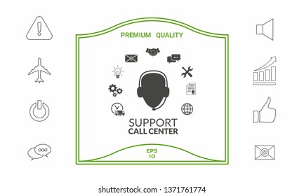 Technical support operator flat icon. Graphic elements for your design