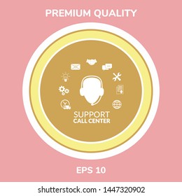 Technical support operator flat icon. Graphic elements for your design