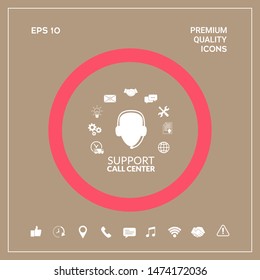 Technical support operator flat icon. Graphic elements for your design