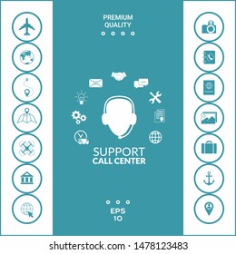 Technical support operator flat icon. Graphic elements for your design