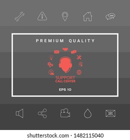 Technical support operator flat icon. Graphic elements for your design
