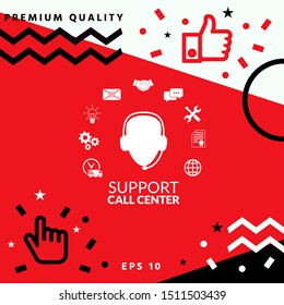 Technical support operator flat icon. Graphic elements for your design