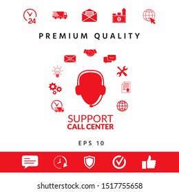 Technical support operator flat icon. Graphic elements for your design