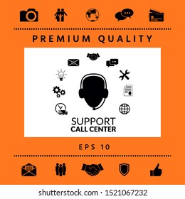 Technical support operator flat icon. Graphic elements for your design